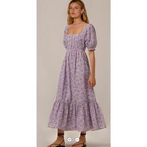 Favorite Daughter The Mirka Midi Dress Purple Floral Womens 0